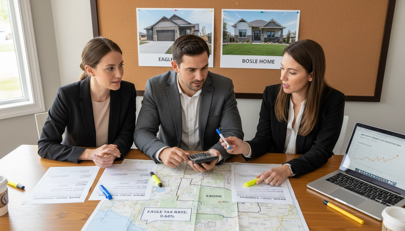 How do property taxes in Eagle compare to Boise, and what should buyers expect in 2026